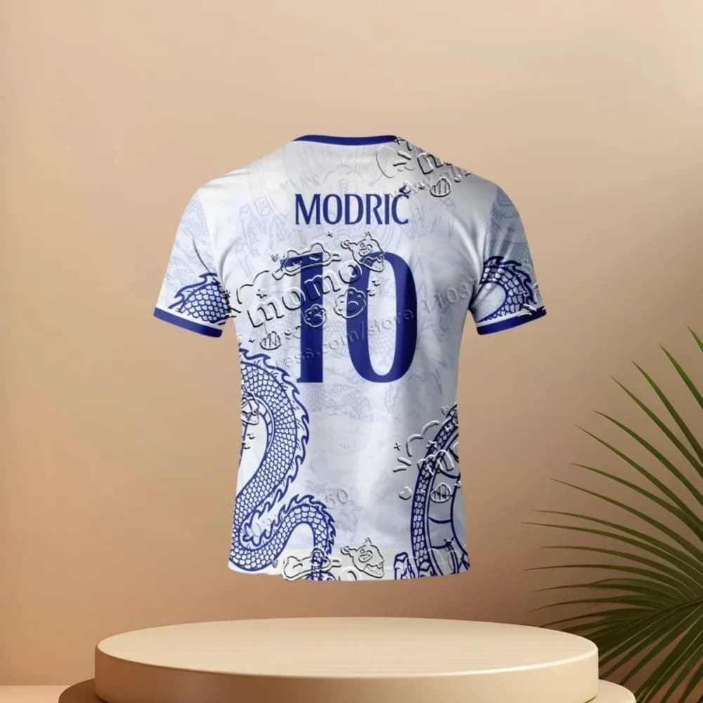 Men Dragon Pattern Soccer Training Jersey Quick Dry Breathable Short Sleeve Football Sports Uniform For Casual Training Match