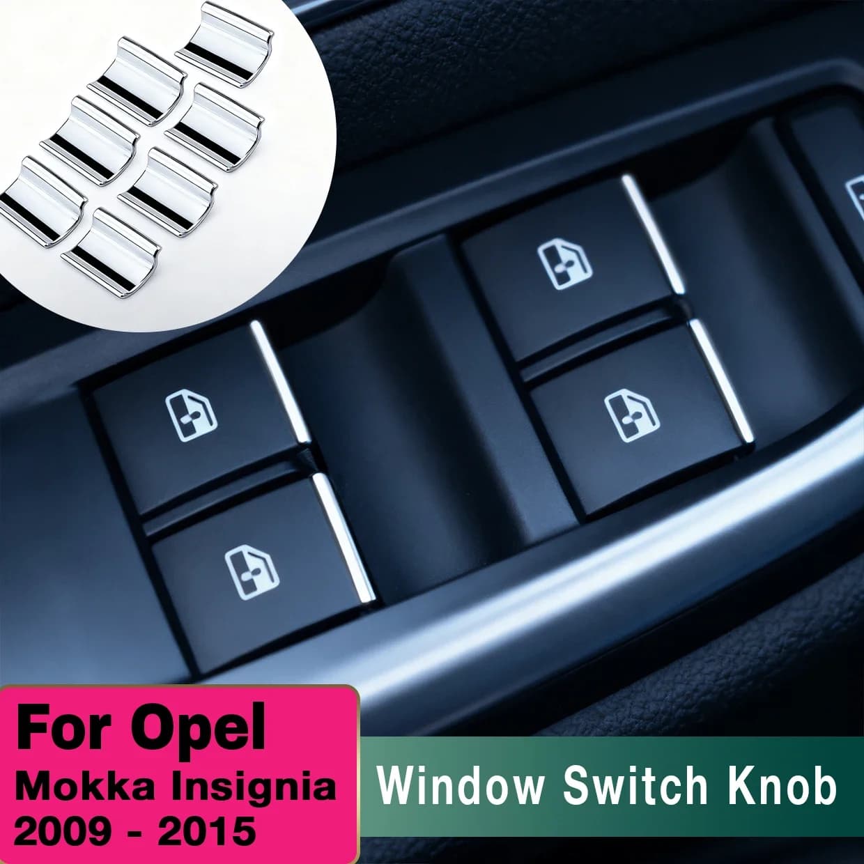ABS Window Lift Switch Knob Trim Cover Anti-scratch For Perfect Fit Opel Mokka Insignia 2009-2015 Interior Mod Accessories