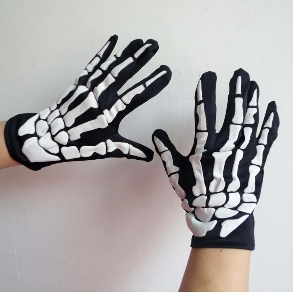 Guanti Teschio Unisex Traspiranti a Dita Intere per Ciclismo, Sport all'Aperto, Guanti Caldi Invernali Fantasma, Halloween