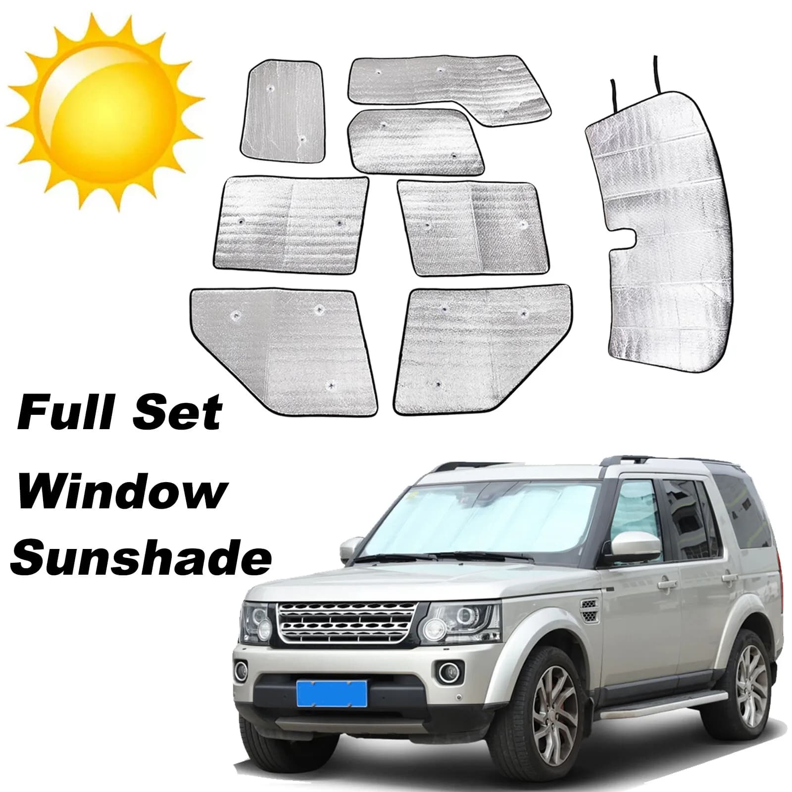 Set completo di parasole per finestrini con protezione UV per Land Rover Discovery 4 10-16