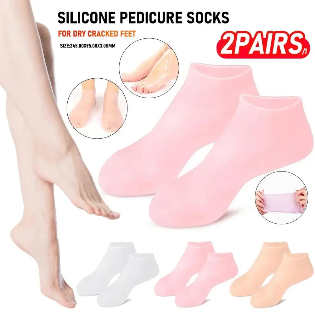 2/4 pezzi calzini per la cura dei piedi in Silicone Anti Cracking Gel idratante calzino pelle morta screpolata rimuovi protezione strumento per Pedicure antidolorifico