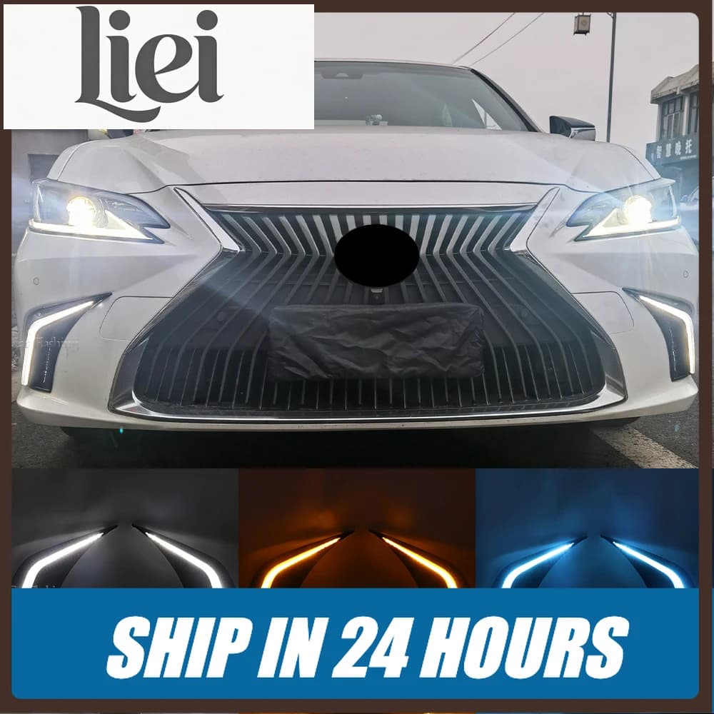 LIEI 2 pcs Daytime Running Light Retrofit For Lexus ES200 ES250 ES300h 2018 2019 2020 2021 2022 LED Daylight DRL Auto Accessorie