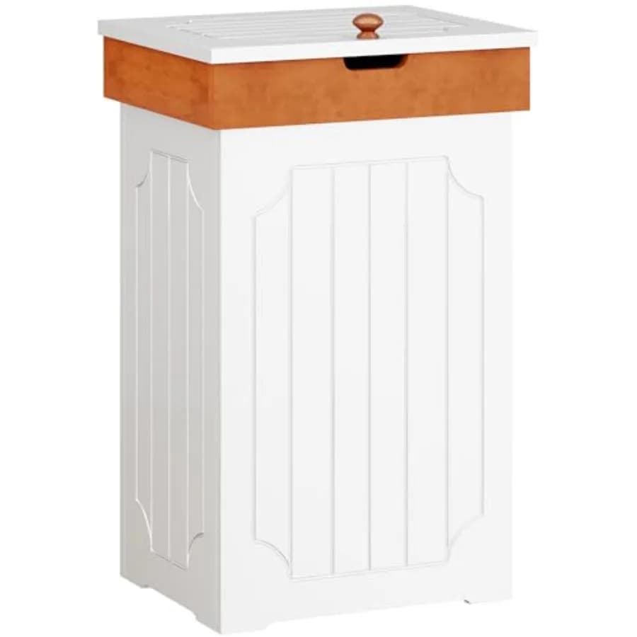 Trash Can Cabinet, 13 Gallon Kitchen Garbage Can, Wood Recycling Trash Bin, Freestanding Dog Proof Trash Can, Farmhouse Trash C