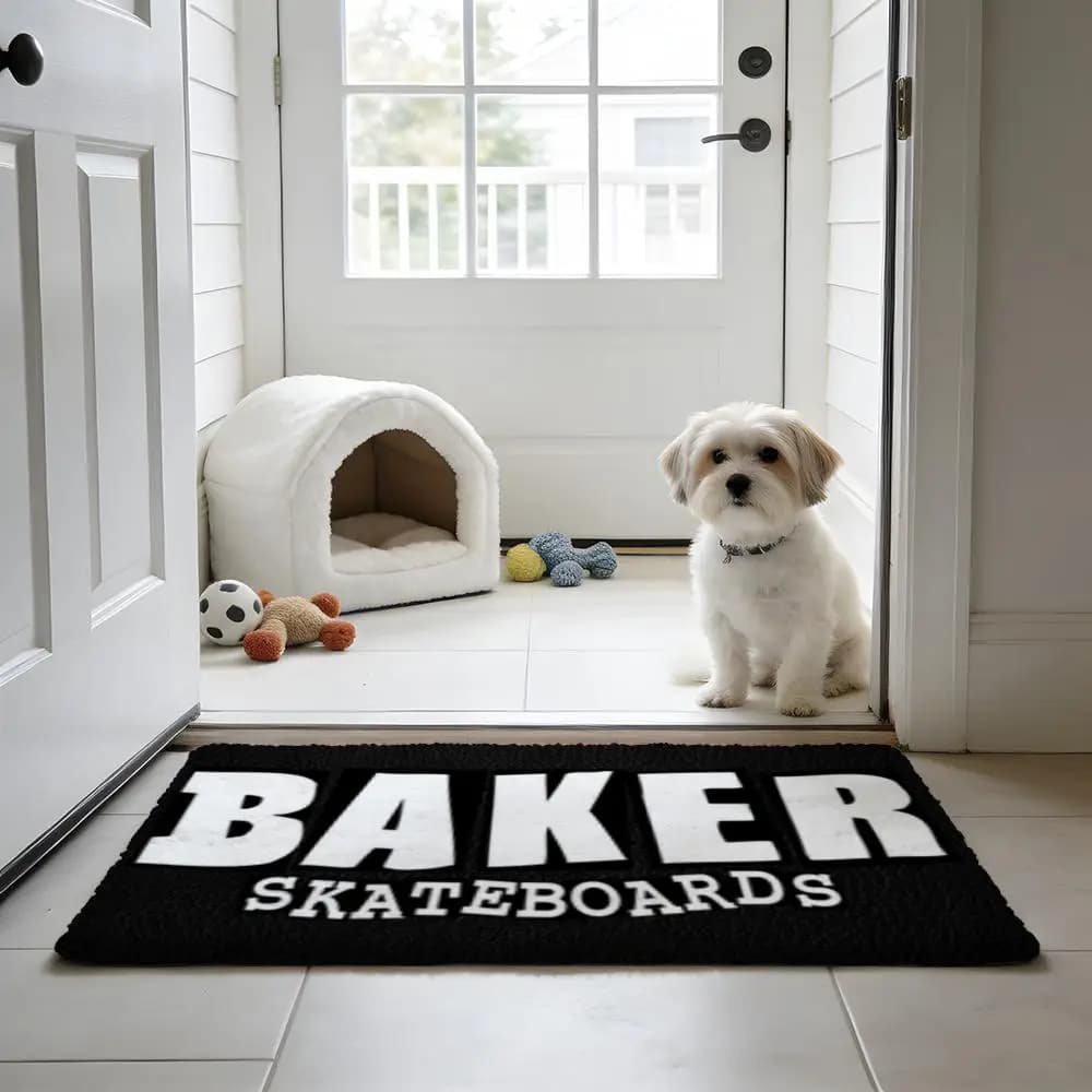 B-Baker Skateboards Tappetino da pavimento Baker in flanella, antiscivolo, assorbente, per bagno, cucina, ingresso, decorazioni per la casa