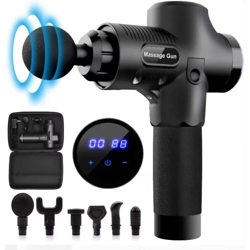 30 Speed Handheld Deep Tissue Percussion Muscle Massage Gun, Quick Rechargeable Body Vibration Led Touch Screen Massage Gun.