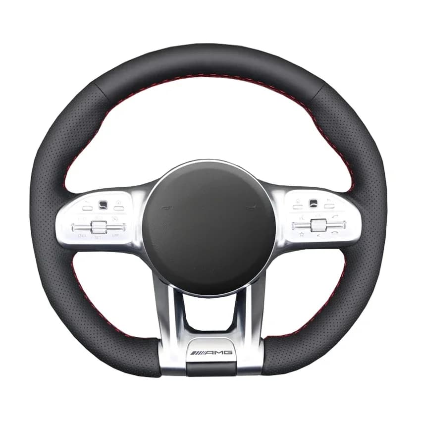 Coprivolante in similpelle nera per Mercedes Benz AMG R190 W177 W205 C118 C257 W213 W463 H247 X167 W222 2017-2021