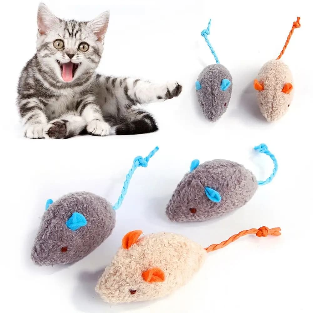 2 pezzi di colore casuale morbido per gattino interattivo simulato mouse erba gatta topi finti allenamento per gatti