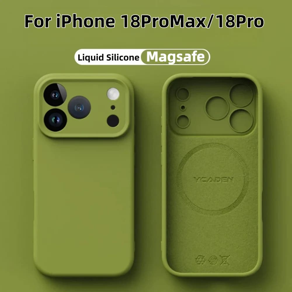 Original Liquid Silicone Magnetic Phone Case For iPhone 18 17 16 Pro Max For Magsafe Wireless Charge Cover For iPhone 18Pro Case