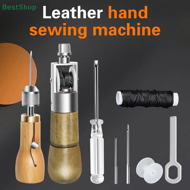 Leather Sewing Machine Stitching Awl Thread Kit Hand Speedy Stitcher DIY Craft Working Tools Set Shoemaker Canvas Repair Tools