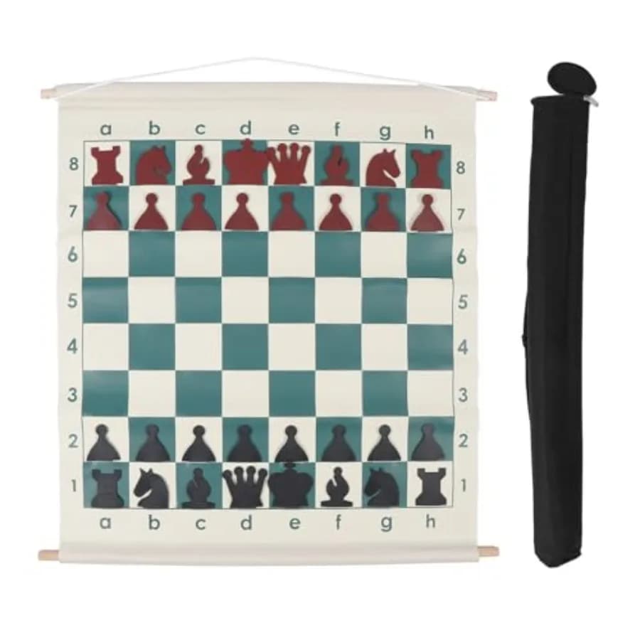 Set da tavolo dimostrativo per scacchi pieghevole portatile con 32 pezzi degli scacchi con intaglio per un facile apprendimento e esercitazione negli scarichi Cl