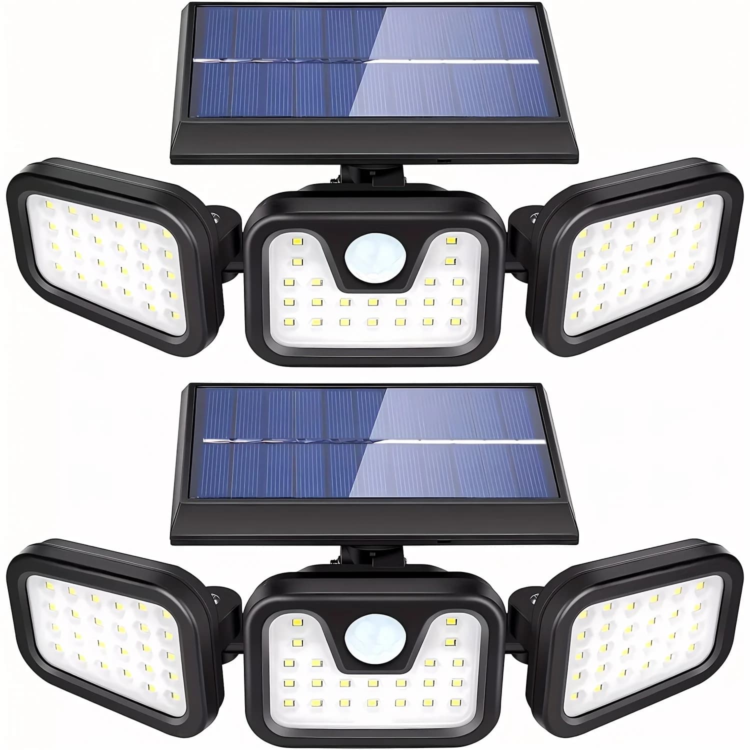 Lampada Solare a 74 LED con Sensore di Movimento, Montaggio a Parete per Esterni, 3 Livelli di Luminosità, per Porta d'Ingresso, Garage, Cortile, Vialetto