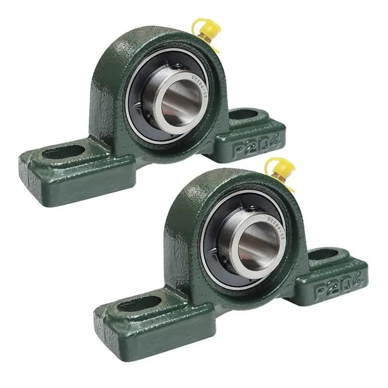 AEE2-2 Pack UCP204-12 Pillow Block Mounted Ball Bearing - 3/4 Inch Bore - Solid Cast Iron Base - Self Aligning