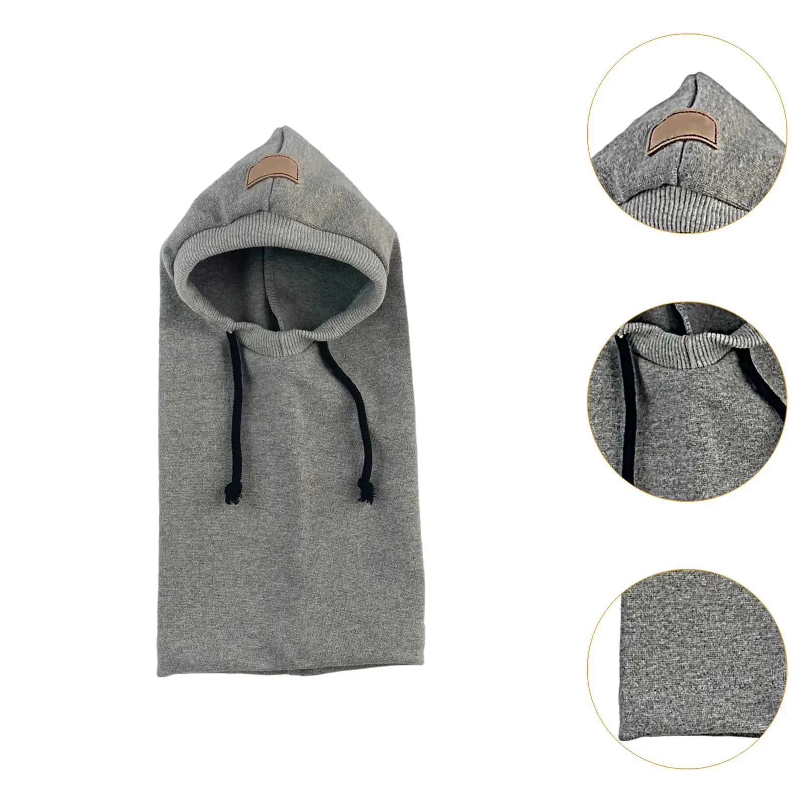 Dog Hoodie Winter Ear Wrap Comfy Knitted Pet Cap Calming Headwear Ear Muffs Cover for Medium Large Dogs Hiking