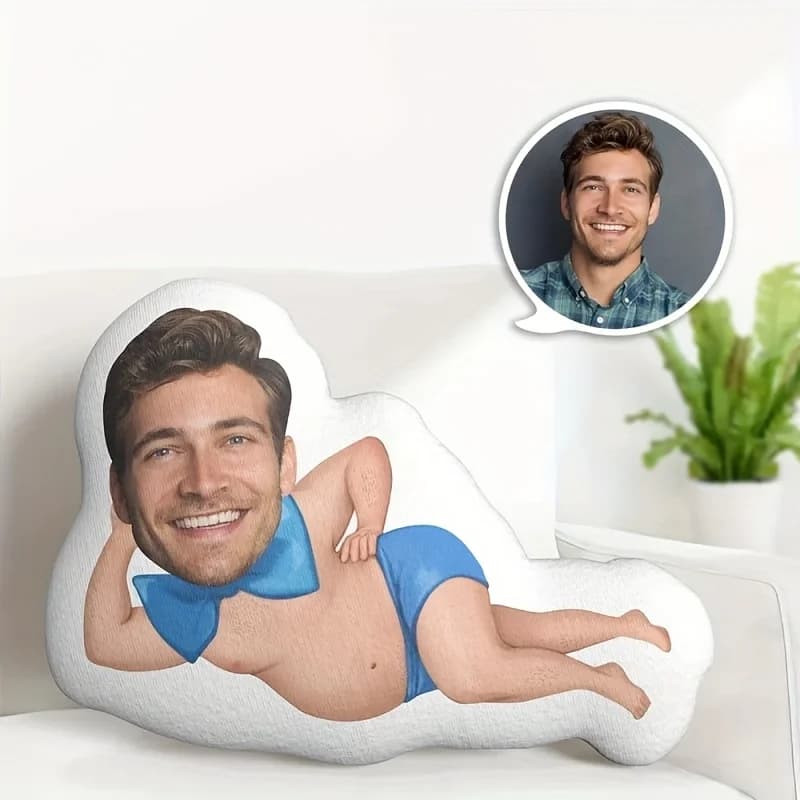 1 customized facial pillow parody boyfriend photo pillow doll, suitable for any occasion surprise gift, Valentine's Day, Hallowe