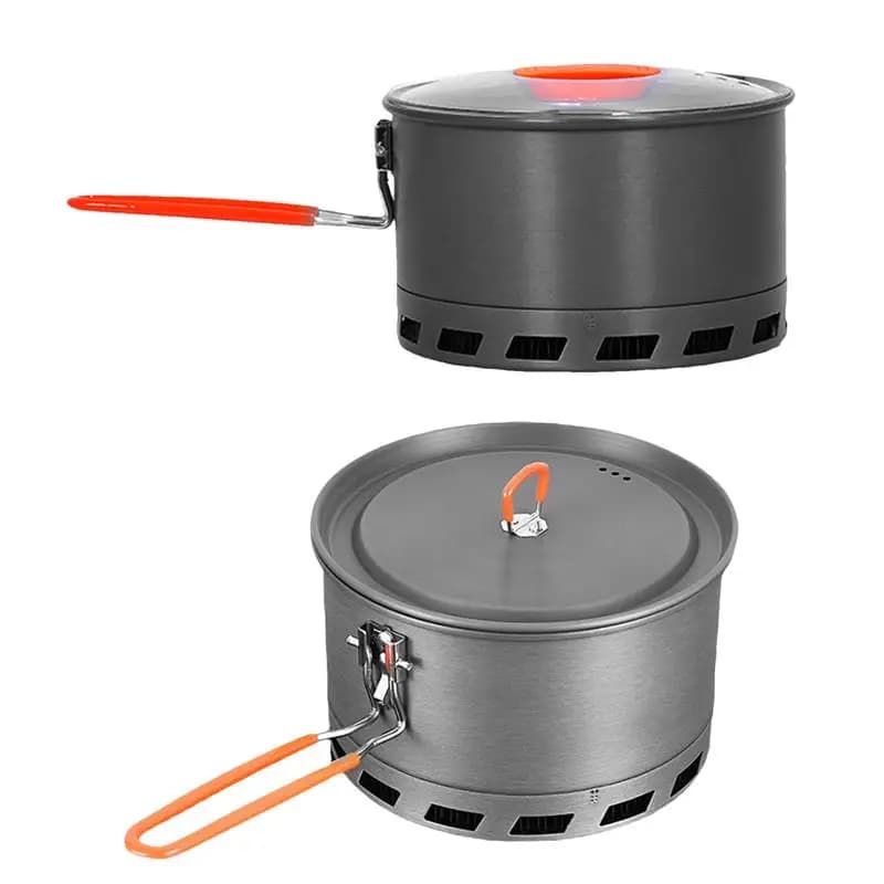 Camping pot 2.1 liters Outdoor kitchen tableware Multi-purpose non-stick pot with lid Gas burner Stove Tourist pen
