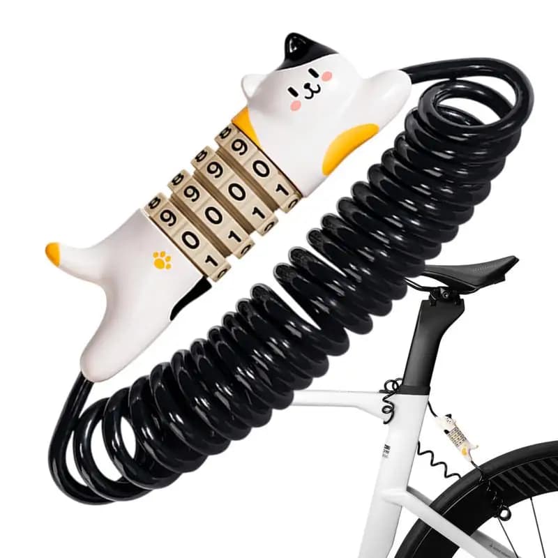 Lucchetto per casco da bici Lucchetto a filo combinato per ciclismo a 4 cifre Password portatile Lucchetto in lega di zinco Lucchetto per catena per casco per scooter moto