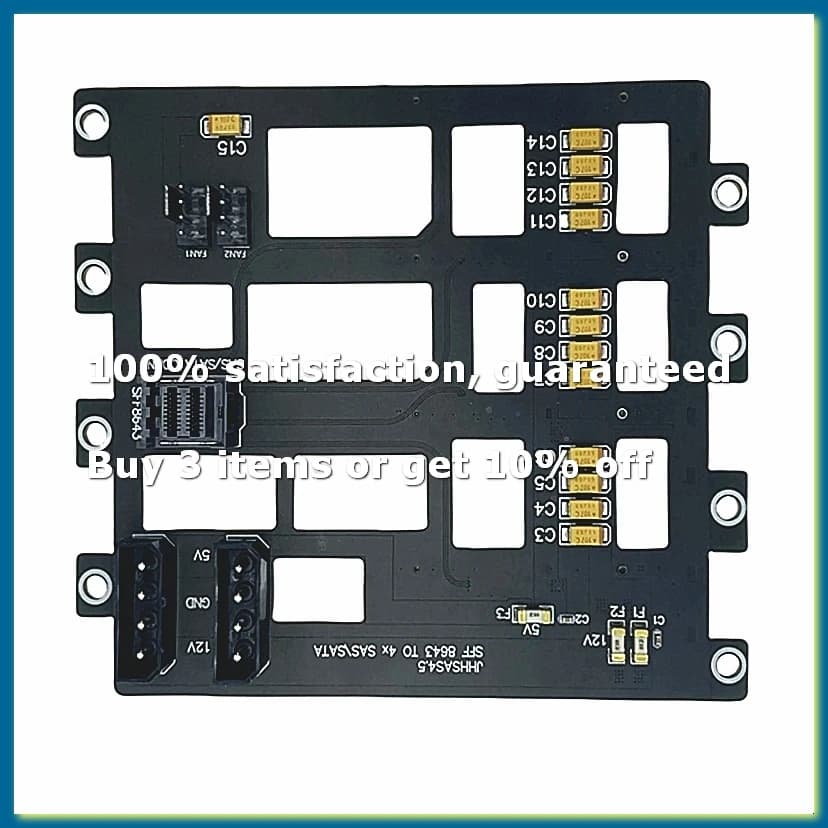 SAS/ Hard Disk Backplane for Nas Storage Server 6Gbps SFF8643 to 4-Bay HDD SSD Adapter Large 4D Power Supply