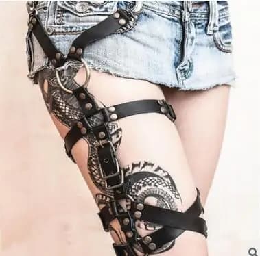 Powerful and sexy leg ring, trendy ankle bracelet, cyberpunk suspenders, leg straps, face mask