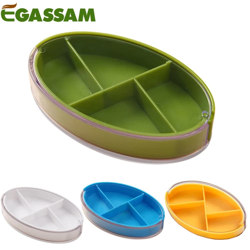 1PCS Travel Pill Organizer - Durable, Watertight Pill Case Travel Size with 4 Compartments - Pill Box for Vitamins, Supplements