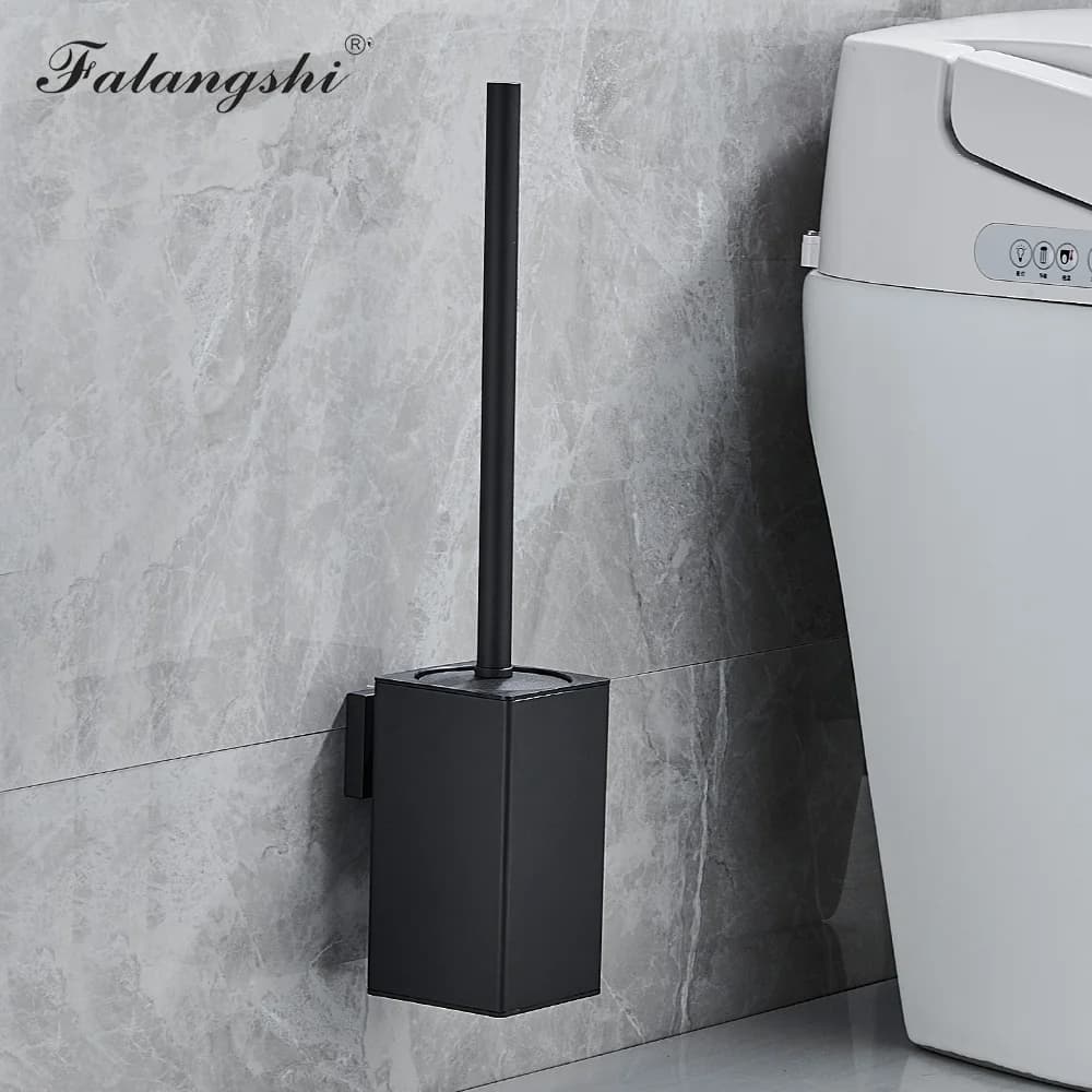 Porta scopino nero Spazzola per pulizia bagno montata a parete Scopino per WC in acciaio inossidabile per riporre la pulizia WB8705