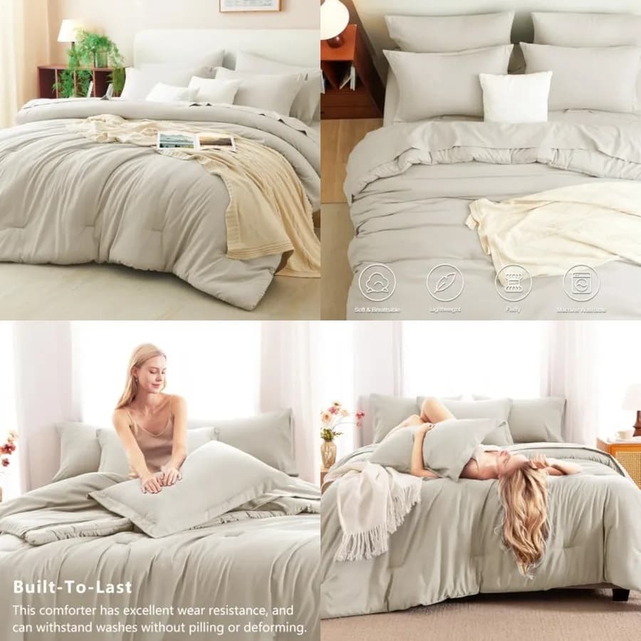 Set Copripiumino, 7 Pezzi, Set Letto Completo Morbido con Lenzuola, Set Copripiumino Boho 7 Pezzi per Tutte le Stagioni, con Copripiumino, Fitted