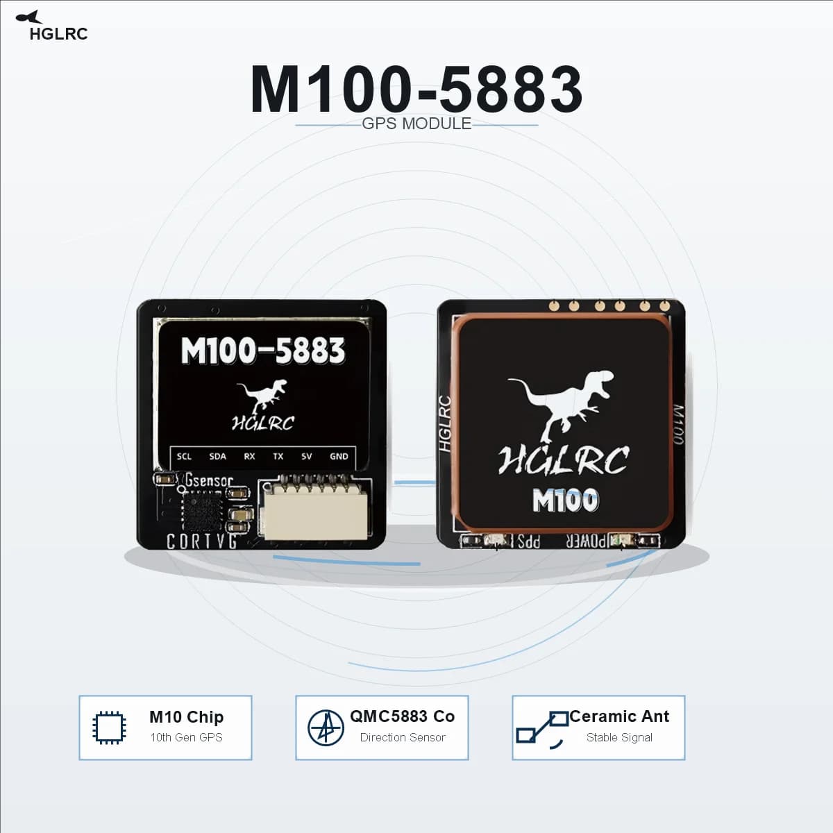 HGLRC M100 5883 GPS Module With Compass M10 Chip 72CH 10Hz 3.3-5V Ceramic Antenna For FPV Fixed Wing UAV RC Plane Drone Parts