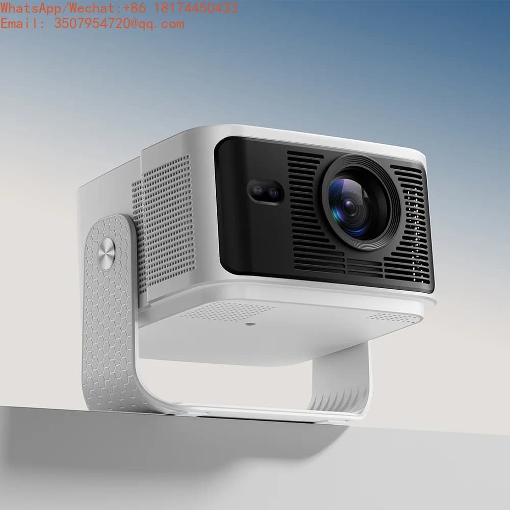 Proiettore Home Theater Mini JUNUO HY350MAX 8K con Android 14, Lampada LED e 2GB di RAM, Proiettore Video 4K Portatile con Spina USA