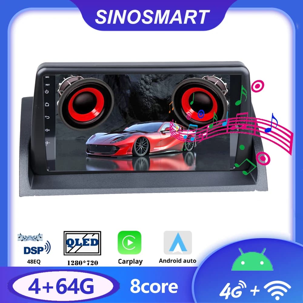 SINOSMART Android Multimedia Screen for Mazda 6 Mazda6 Atenza 2002–2008 GG GY QLED Full Lamination Retain CD Bose CarPlay Auto