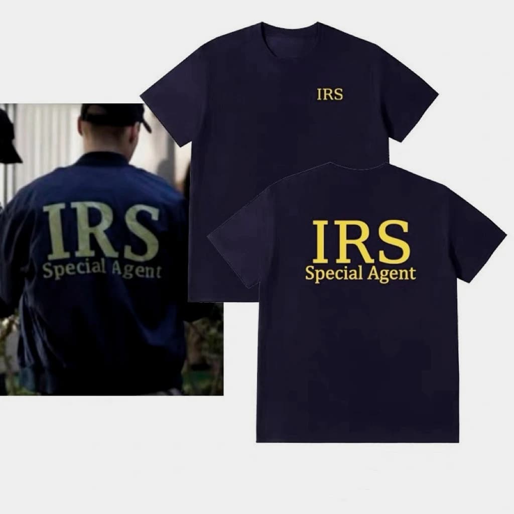 Clothing for American police enthusiasts - Funny short sleeve t-shirt printed in pure summer cotton with Federal IRS print