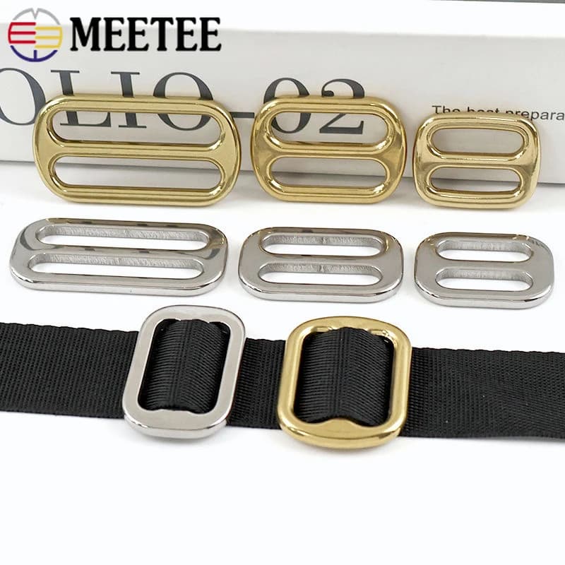 5/10 Pezzi Fibbie ad Anello in Acciaio Inossidabile + Ottone 20-38mm, Fibbie a Scorrimento Tri-Glide Resistenti per Cinghie Borsa, Ganci per Collari per Cani, Accessori Fai da Te