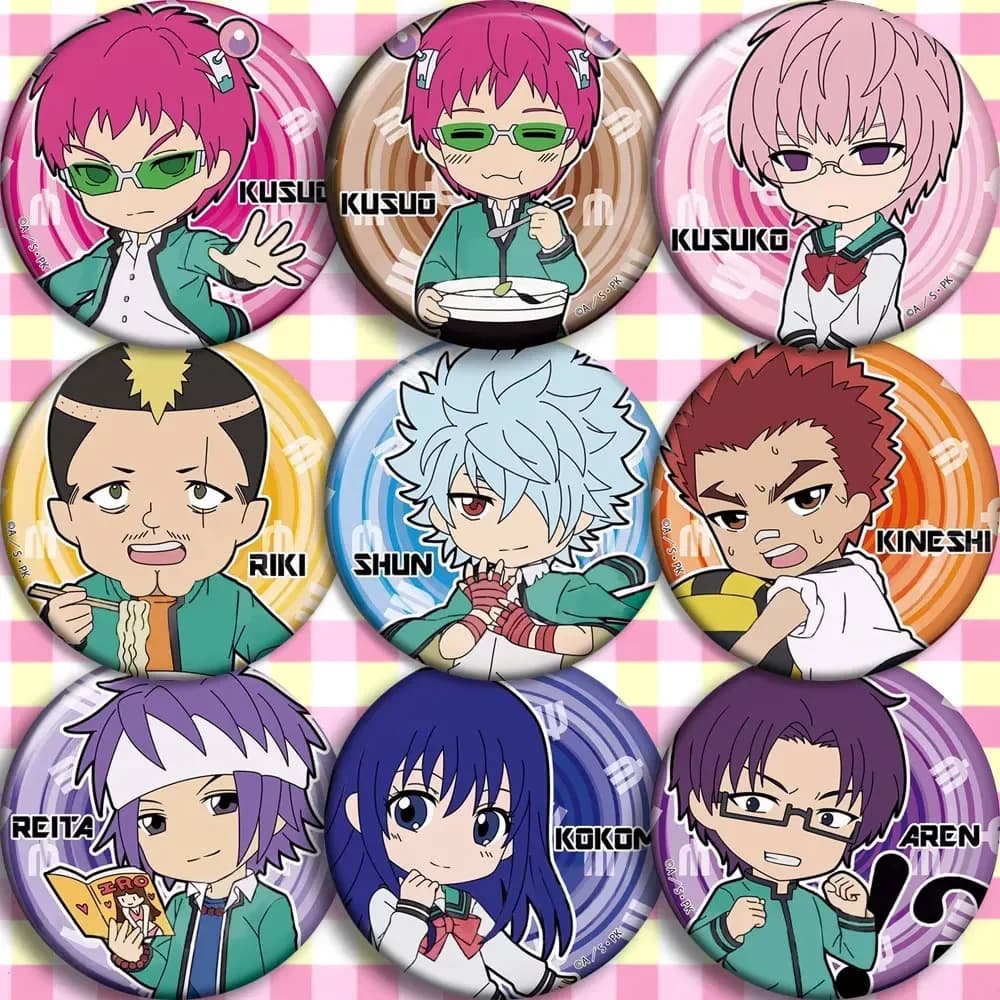 COFUN Saiki Kusuo no sai-nan Distintivi Cosplay Teruhashi Kokomi Spilla Icona Collezione Borse Pettorale per Zaini Abbigliamento