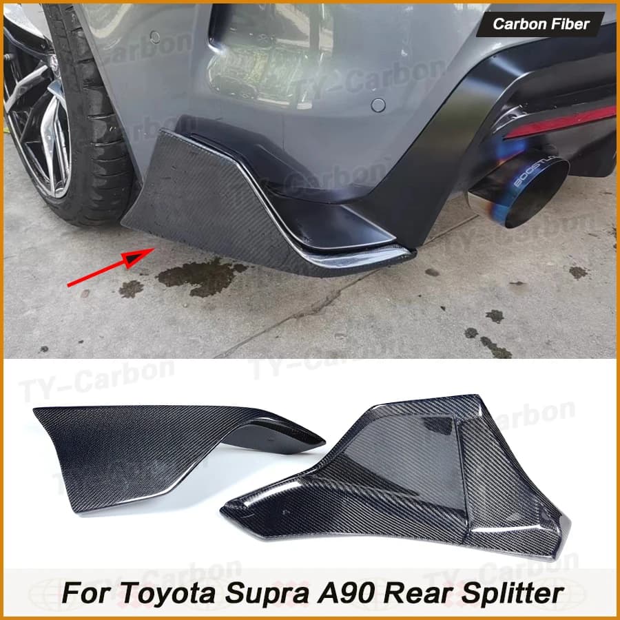 Rear diffuser in real carbon fiber AG style, spoiler splitter for Toyota GR Supra A90 A91 MK5, bodykit accessories.