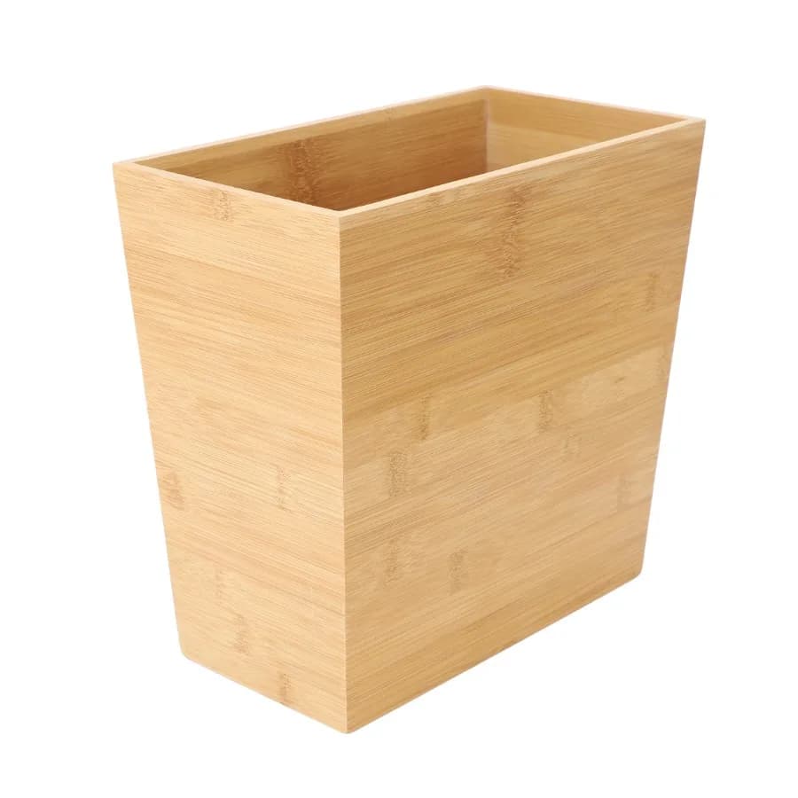10.5 x 5.75 Inch Rectangle Bamboo Waste Basket