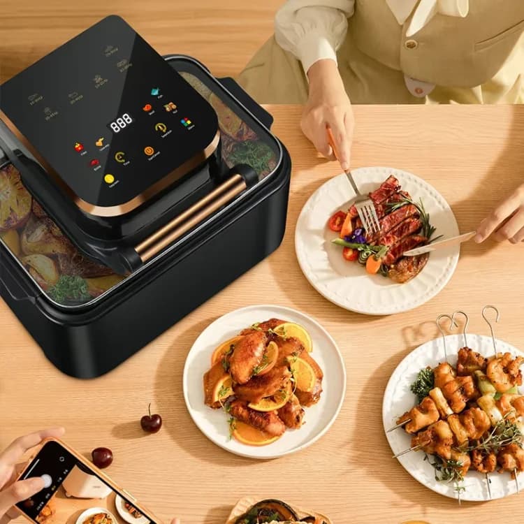 12l Visual Air Fryer Flip-free Visual Multi-function Large Capacity Deep Frying Pan Oven Stainless Steel Multi-function