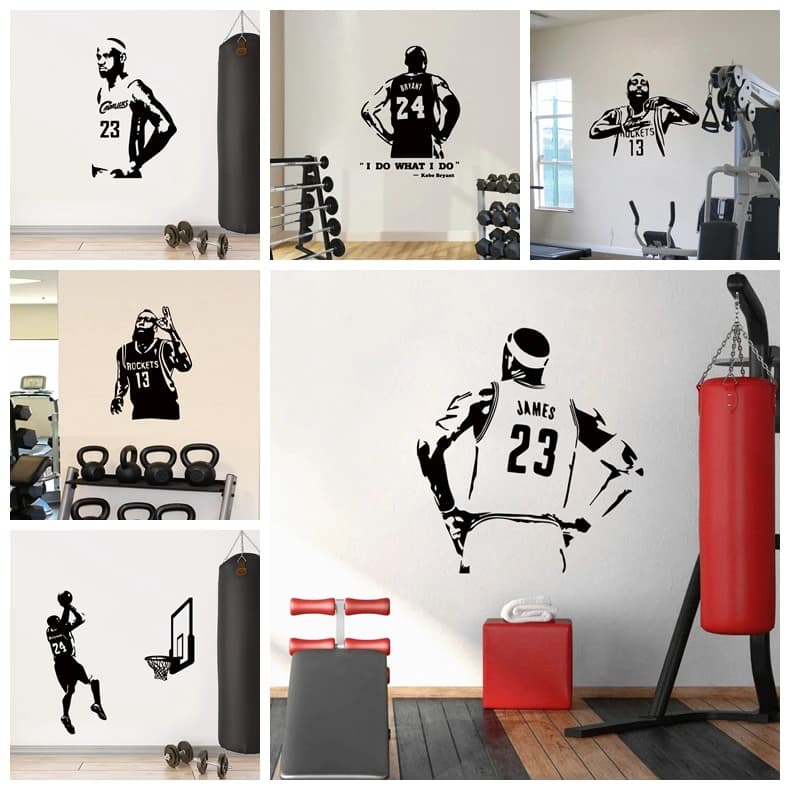1pc fai da te giocatore di basket 3size decorazioni per la casa adesivi murali decalcomania della parete decorazioni per la casa