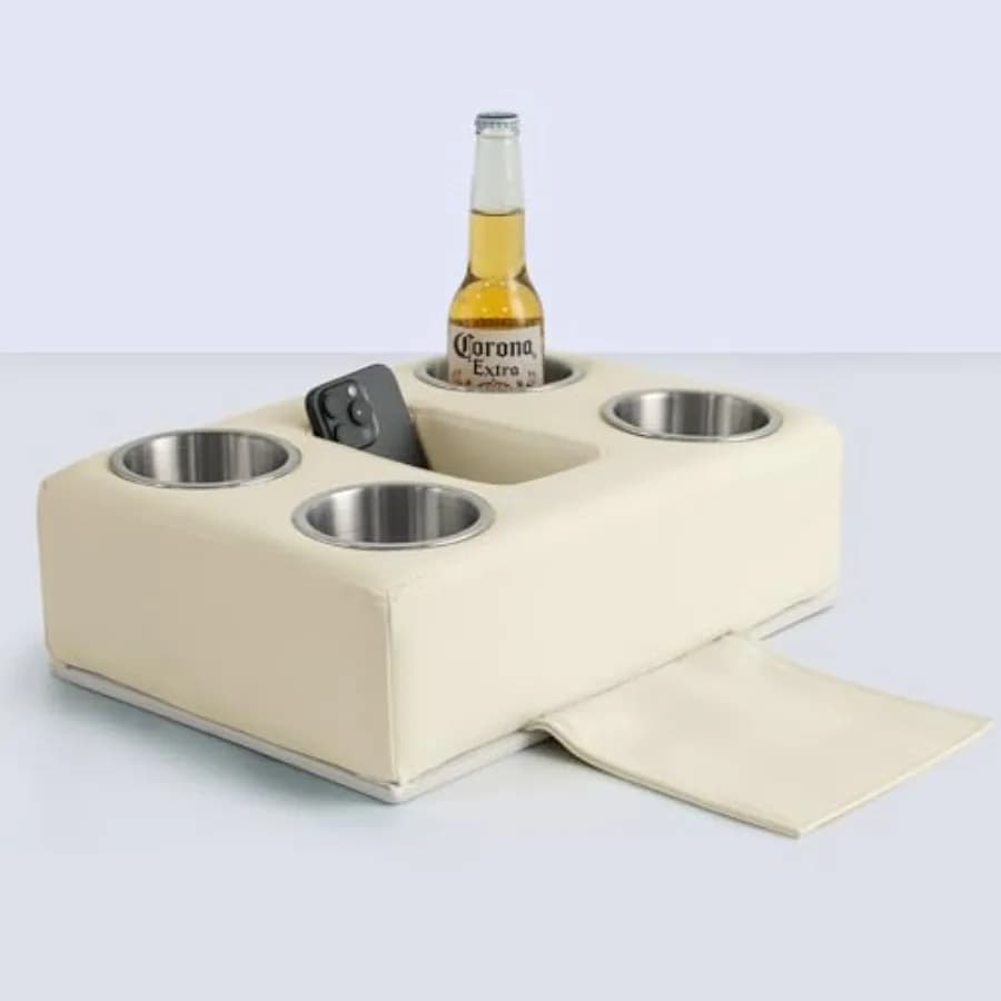 Portabicchieri per Pontone 4 Posti, Organizzatore per Sedile Barca, Portabevande Portatile per Pontone, Divano, Camper, Auto