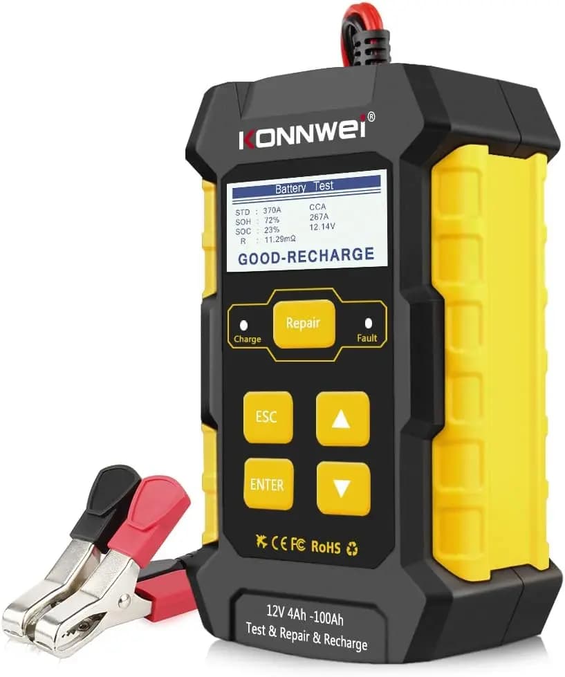 Smart 3-in-1 Charger and Tester for Auto, Automatic 12V 5 Ampere with Impulse and Desulfator Repair