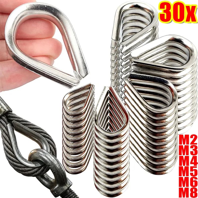 Kit di Accessori per Corda in Acciaio Inox 304, Protezione Antiruggine per Uso Nautico, Manicotto per Cavi, Attrezzatura per Giunzioni