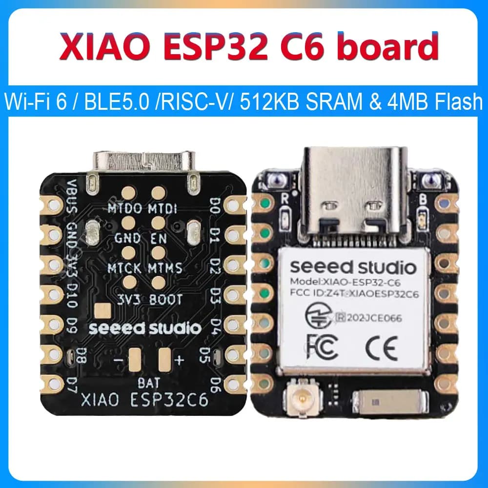 XIAO ESP32 C6 small development card SuperMini Wi-Fi6 BTLE5.0 32-bit RISC-V 512KB SRAM and 4MB Flash for Arduino/SeeedStudio