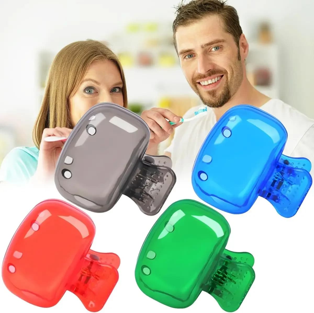 Copri testina per spazzolino da denti – Confezione da 4 pezzi in plastica con clip per spazzolino manuale ed elettrico