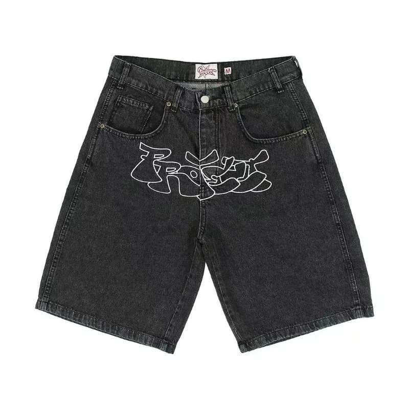 Men’s Loose Fit Denim Shorts Wide Leg Straight Leg Casual Streetwear Hip Hop Summer Jean Shorts