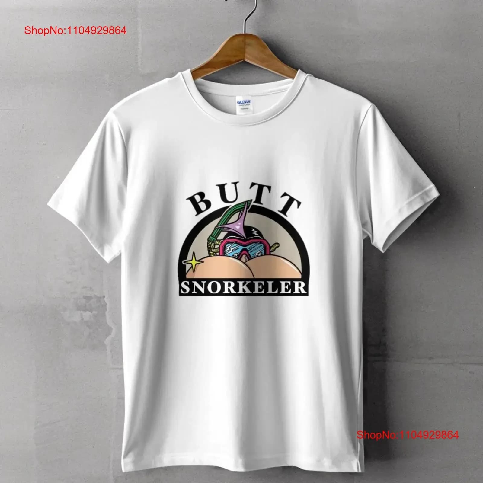 Maglietta Butt Snorkeler per adulti, umoristica, sardonica, divertente, per lei, vintage, lavata, unisex, alla moda, casual, elasticizzata