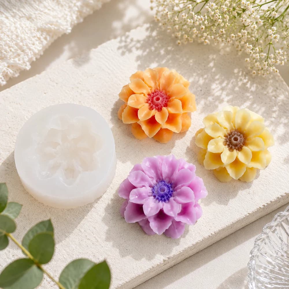 Stampo in Silicone per Candele a Forma di Fiori, Fai-da-Te, Bellissimi Fiori, Candele Aromaterapiche, Stampo per Gesso e Resina, Decorazione per la Casa