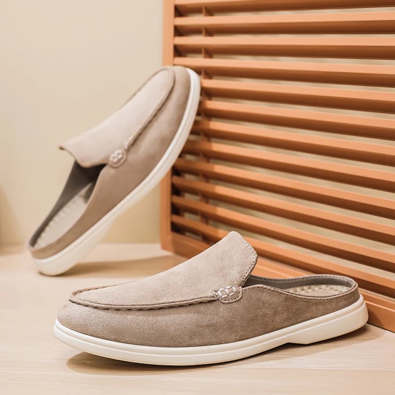 Men's Summer Casual Shoes Thin Baotou Half Slippers Fashion Flat Bottom Bean Style Wild Sneakers