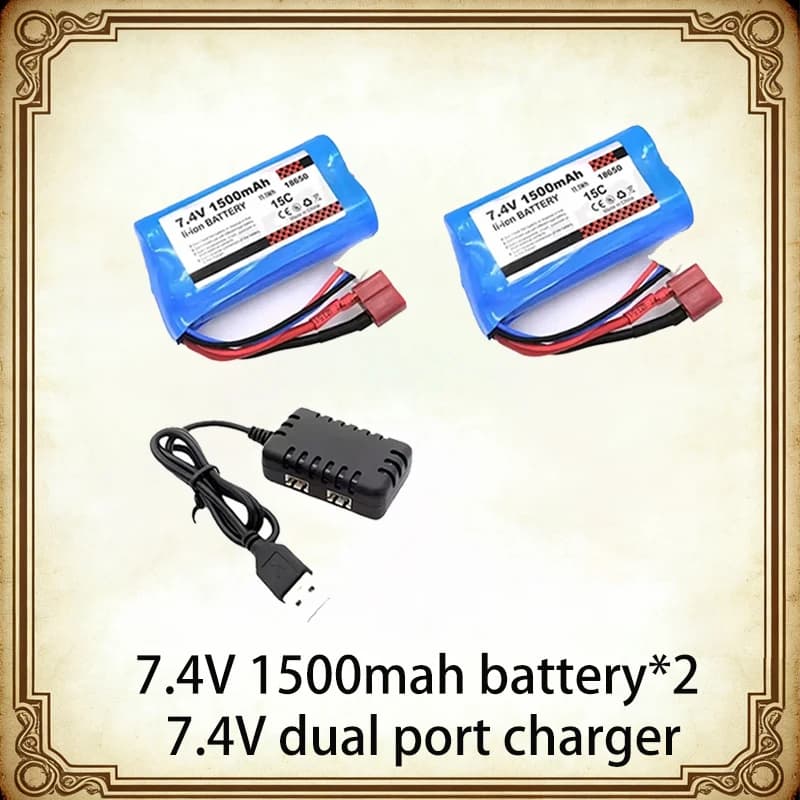 Batteria Originale per Auto RC SCY-16101/16102/16103 SG116PRO/S116MAX, 15C 2S 7.4V 1500mAh agli Ioni di Litio con Ricarica USB