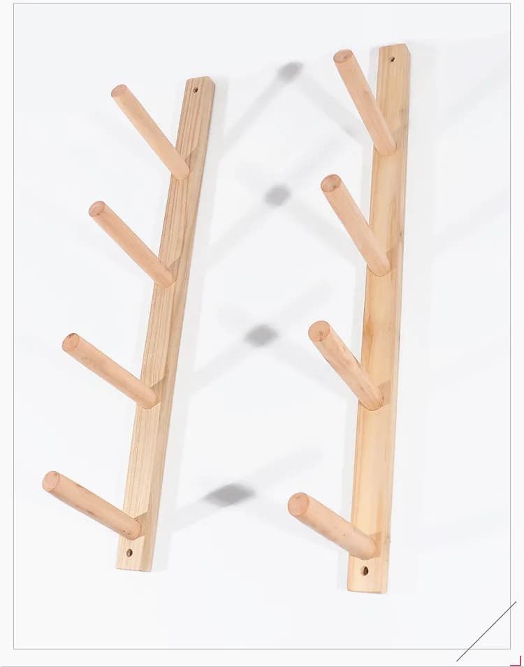 Solid Wood Yoga Mat - Wall Mounted Storage Roller for Mats and Foam Rollers, Studio Organizer