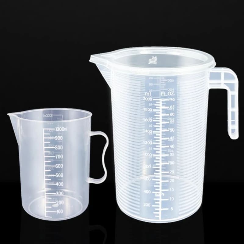 Contenitore graduato in plastica per alimenti da 1000/5000 ml, senza coperchio, trasparente, ispessito, sostenibile, per ristoranti, tazze dosatrici.