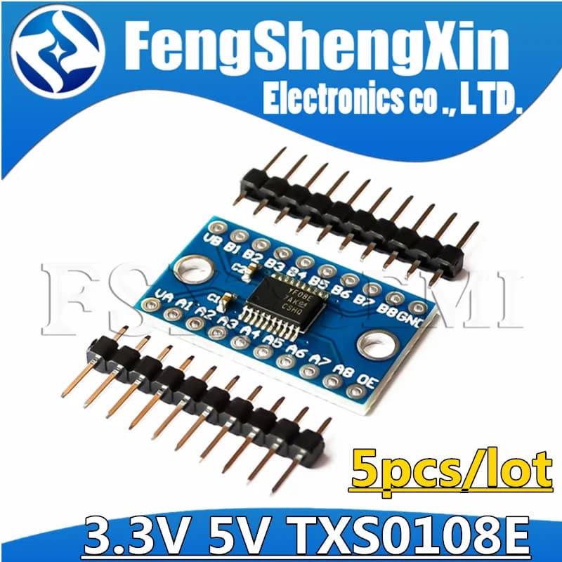 5pcs/lot TXS0108E 8 Channel Logic Level Converter Bi-Directional High Speed Full Duplex Shifter 3.3V 5V for Arduino Raspberry Pi