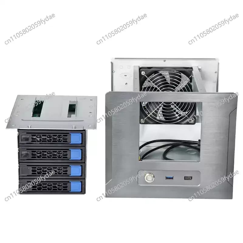 New 4-disk NAS Storage Chassis Hot-swappable ITX Main Board Dual Full-height PCI Slot FLEX Power SATA/SAS