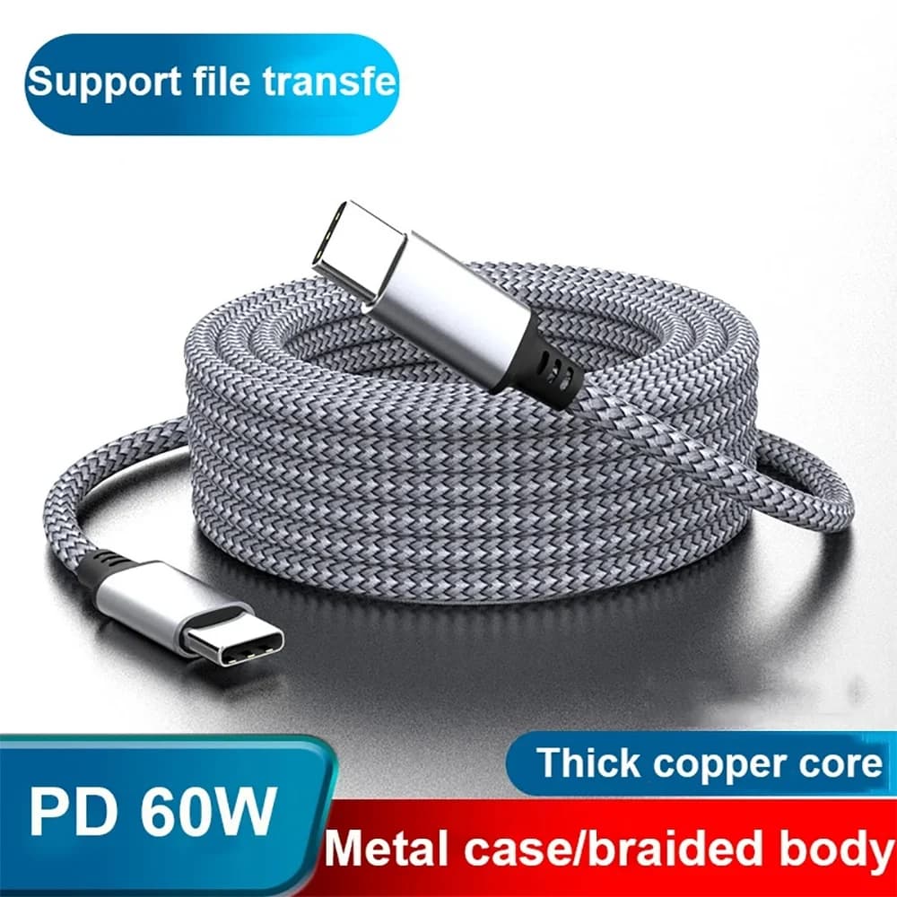 Cavo di ricarica rapida USB C a Type C da 60W, cavo universale esteso in nylon intrecciato Type C da 1M 2M 3M 5M 8M per Oneplus Xiaomi Samsung